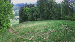 Prostřední část sjezdovky a snowpark
