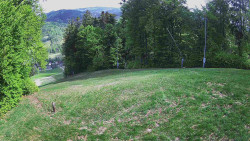 Prostřední část sjezdovky a snowpark