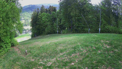 Prostřední část sjezdovky a snowpark