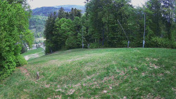 Prostřední část sjezdovky a snowpark
