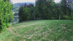 Prostřední část sjezdovky a snowpark