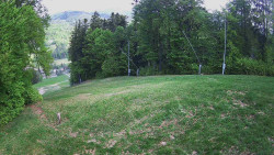 Prostřední část sjezdovky a snowpark