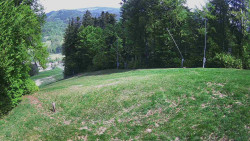 Prostřední část sjezdovky a snowpark
