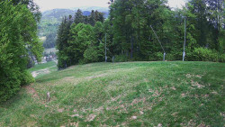 Prostřední část sjezdovky a snowpark