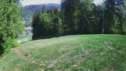 Prostřední část sjezdovky a snowpark