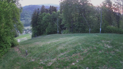 Prostřední část sjezdovky a snowpark