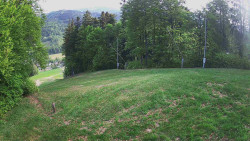 Prostřední část sjezdovky a snowpark