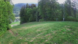Prostřední část sjezdovky a snowpark