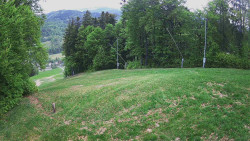Prostřední část sjezdovky a snowpark