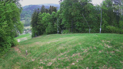 Prostřední část sjezdovky a snowpark