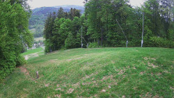 Prostřední část sjezdovky a snowpark
