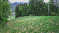 Prostřední část sjezdovky a snowpark