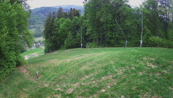 Prostřední část sjezdovky a snowpark