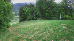 Prostřední část sjezdovky a snowpark