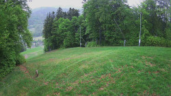 Prostřední část sjezdovky a snowpark
