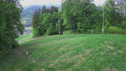 Prostřední část sjezdovky a snowpark