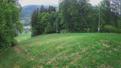 Prostřední část sjezdovky a snowpark