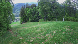 Prostřední část sjezdovky a snowpark