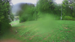 Prostřední část sjezdovky a snowpark