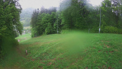 Prostřední část sjezdovky a snowpark