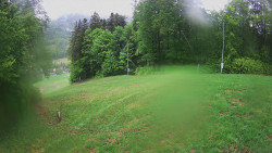 Prostřední část sjezdovky a snowpark