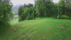 Prostřední část sjezdovky a snowpark