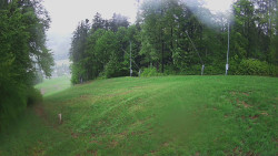 Prostřední část sjezdovky a snowpark