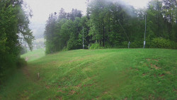 Prostřední část sjezdovky a snowpark