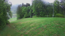 Prostřední část sjezdovky a snowpark