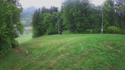 Prostřední část sjezdovky a snowpark