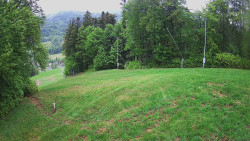 Prostřední část sjezdovky a snowpark