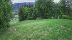 Prostřední část sjezdovky a snowpark