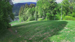 Prostřední část sjezdovky a snowpark