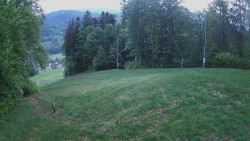 Prostřední část sjezdovky a snowpark