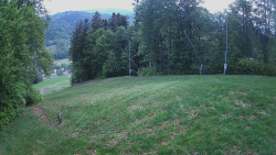 Prostřední část sjezdovky a snowpark