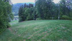 Prostřední část sjezdovky a snowpark