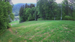 Prostřední část sjezdovky a snowpark