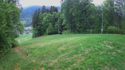 Prostřední část sjezdovky a snowpark