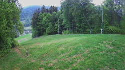 Prostřední část sjezdovky a snowpark