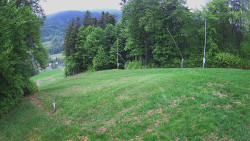 Prostřední část sjezdovky a snowpark