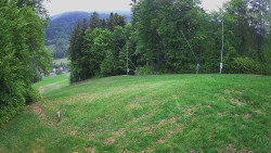 Prostřední část sjezdovky a snowpark