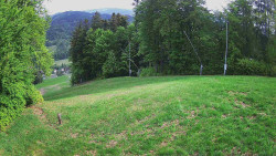 Prostřední část sjezdovky a snowpark