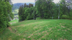 Prostřední část sjezdovky a snowpark