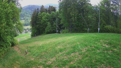 Prostřední část sjezdovky a snowpark