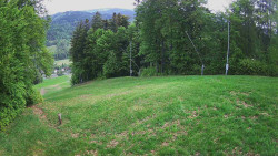 Prostřední část sjezdovky a snowpark