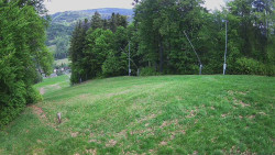Prostřední část sjezdovky a snowpark