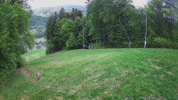 Prostřední část sjezdovky a snowpark