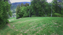 Prostřední část sjezdovky a snowpark