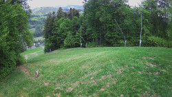 Prostřední část sjezdovky a snowpark