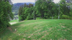 Prostřední část sjezdovky a snowpark